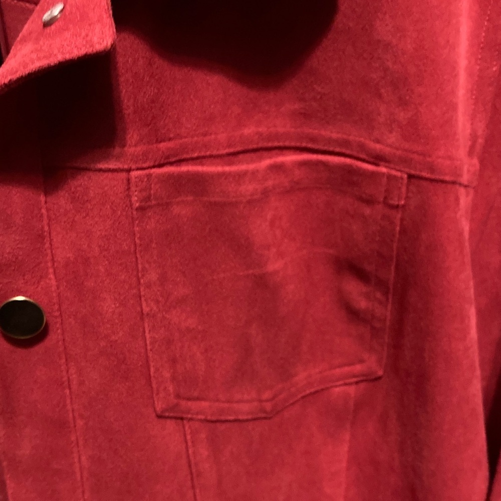 Chico's Red Suede Button-Front Jacket - image 4
